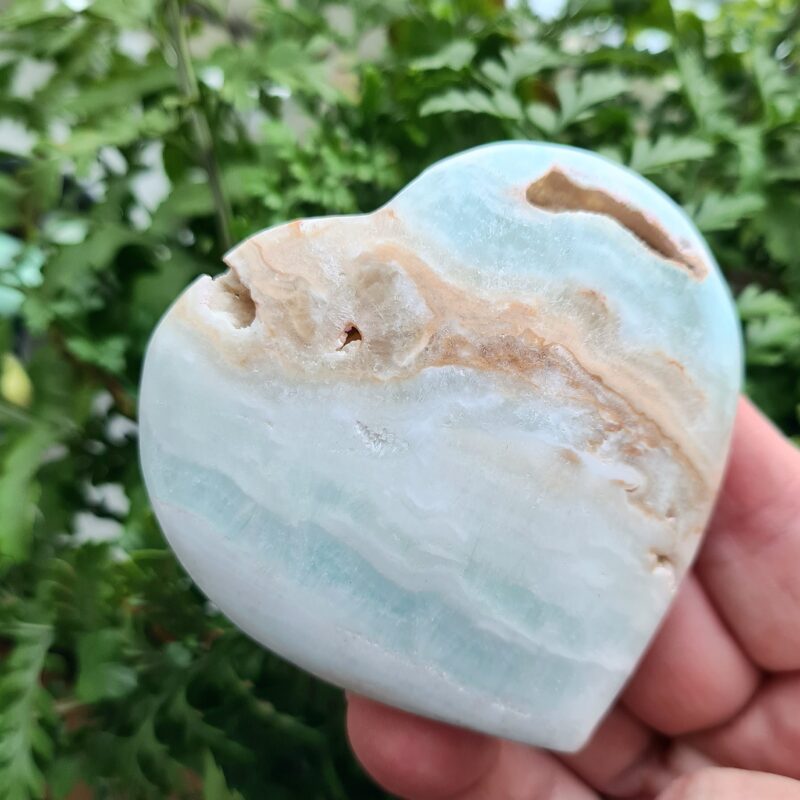 blå karibisk kalcit - hjärta