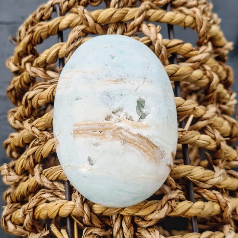 kalcit blå karibisk liten palmstone
